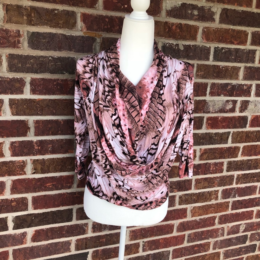 Jennifer Lopez Drapey Cowl Neck Top Size Small